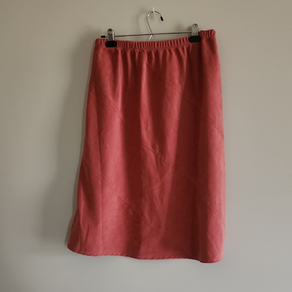 Alfred Dunner Suede Soft Midi Skirt